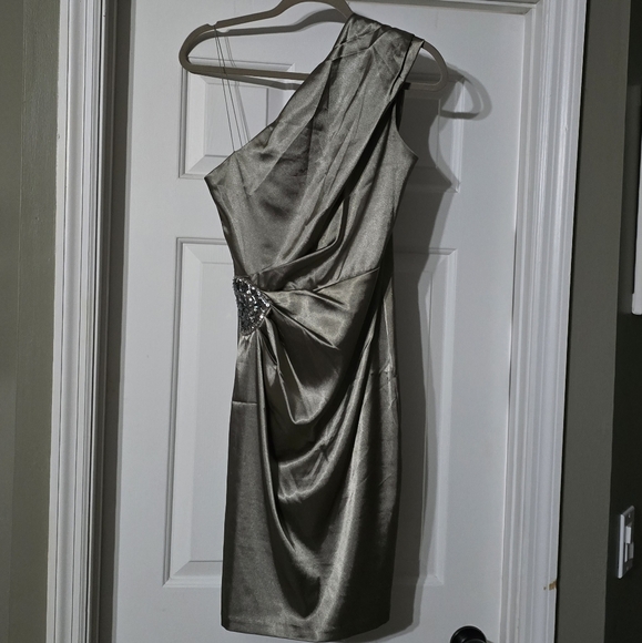 Silver One Shoulder Dress - Picture 1 of 5